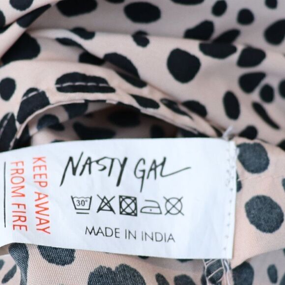 Nasty Gal Animal Spot Tie Front Beach Top and Trousers Size 2 New - Picture 11 of 12